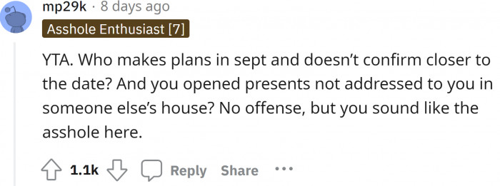 A two month old plan should definitely be confirmed, given the fact that FIL is old and might have forgotten.