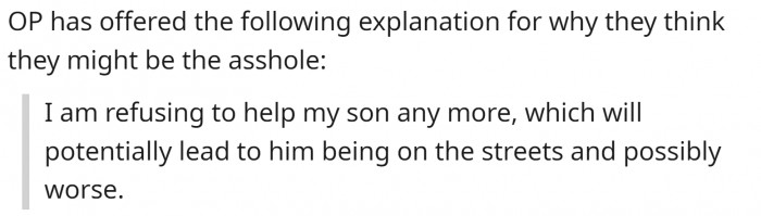 You have been an amazing mother and have done everything possible to help him, but he is just not willing to accept that.