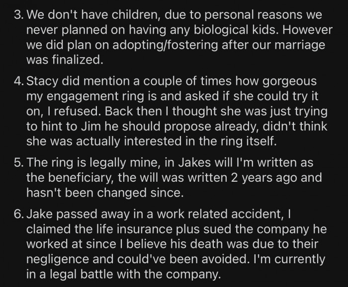 The ring legally belongs to OP.