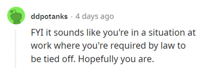 Being Tied Off Helps, but We're Not Sure It Would Completely Eliminate the Fear