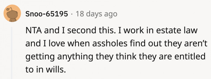 A second piece of advice from someone who has experience in what the will of the father covers