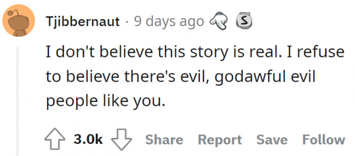 This person couldn't believe it as a real story.