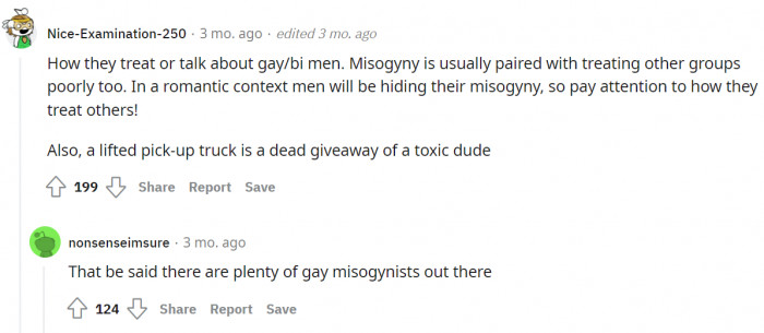 Gay misogynists also exist.