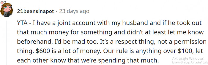 That's how partnerships work.