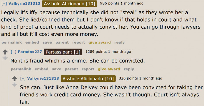 She could be charged with fraud.