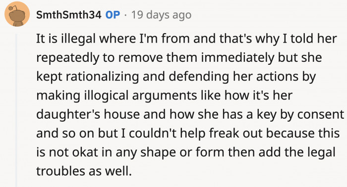 OP Confirmed That It Was Illegal Where They Live and Listened to His Wife Rant About False Consent