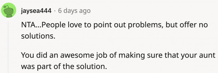 OP should be very proud of herself.