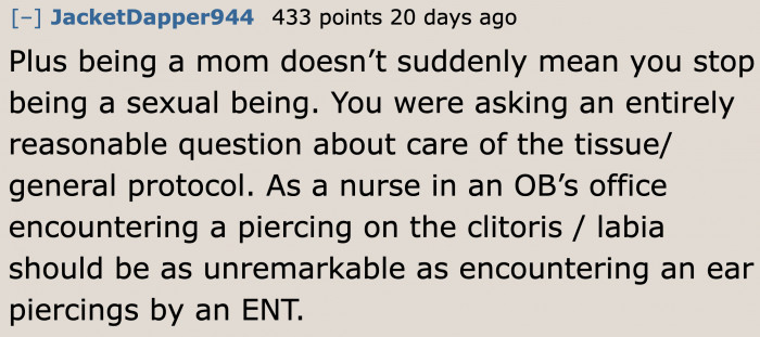 True. Women can be sexual beings regardless of their age or the stage of life they are in.