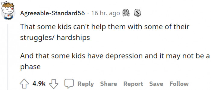Some of their children are not able to help them with their hardships or struggles. Some kids struggle with depression.