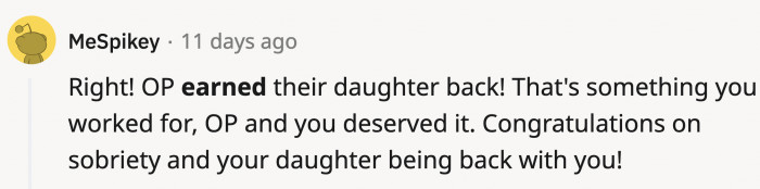 Hopefully OP and her daughter would spend happy days together without the threat of separating