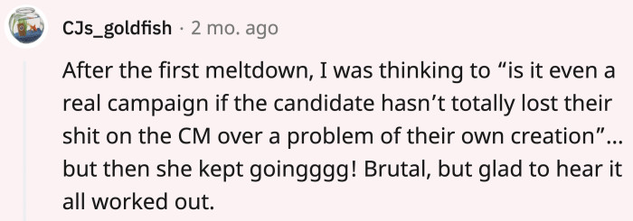 She kept digging herself a deeper hole.