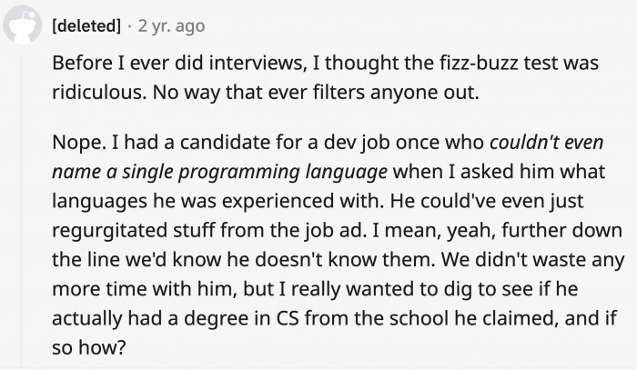 You'd be curious how they even thought about applying in the first place