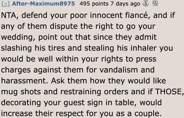 How the woman should respond