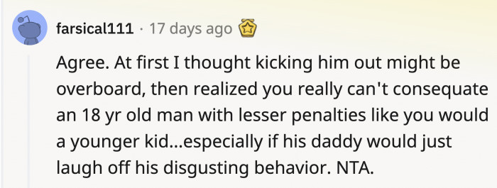 A good point from one of the Redditors