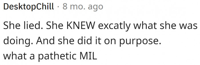 The mother-in-law is indeed a liar.