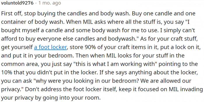 Perhaps it's best if she buys things just for herself.