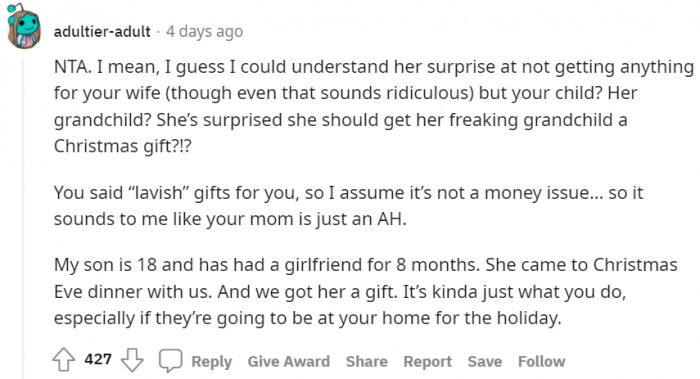 People still don't understand why there's nothing for the grandchild...