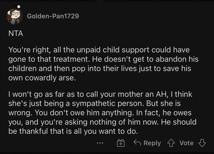 He stopped being her dad when he abandoned them.