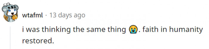 Faith in humanity and future generations restored!