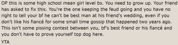 The original poster reacted immaturely to the situation.