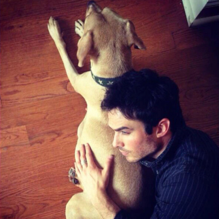 22. Ian Somerhalder and his dog, Nietzsche