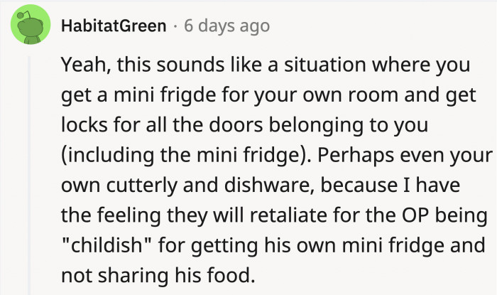 OP should reduce sharing with the roommates to lessen the blame.