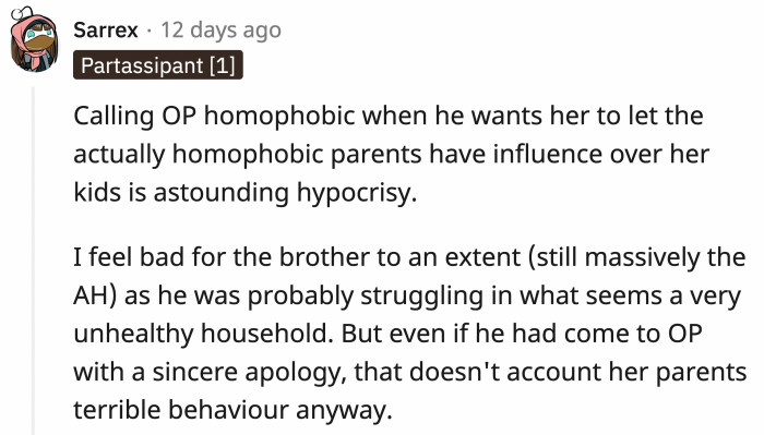 Let's subject your kids to our parents' conservative traditions so I can keep mooching off them!