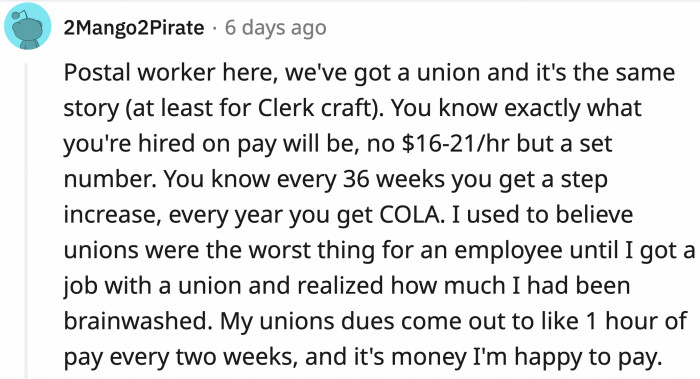 I mean, there's no downside for the employees.