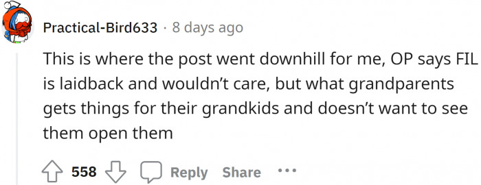 This lady just tried to take away the satisfaction of seeing his grandchildren smile after receiving gifts.