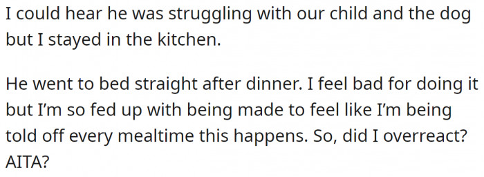 Now she is worried that she may have overreacted.