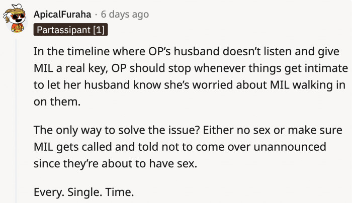 This way, the husband can get what he wants, and OP can have the privacy she deserves.