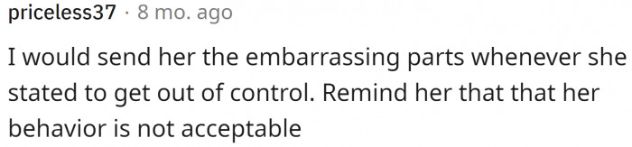 Another idea: show the mother-in-law her own stupidity.