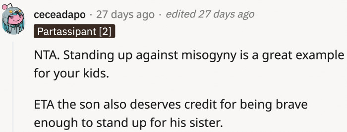 The mom did great, as did her daughter and son