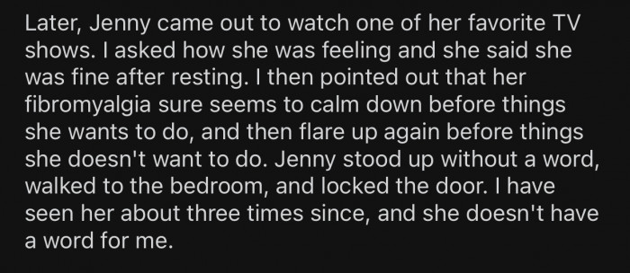 OP confronted her about it, and she didn't take it well.