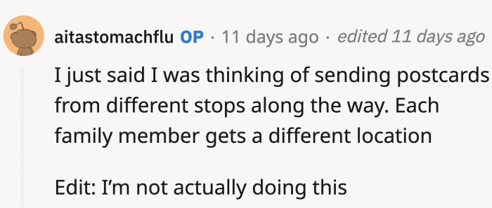 In the end OP made gave an update that she's not going to do it anymore