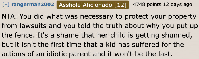 It's not the boy's fault that he's being shunned; it's his mom's fault.