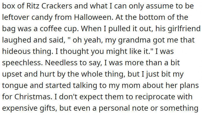What made the gift even worse