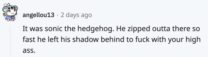 Yeah, maybe it was too fast for OP and he was only left with a shadow.