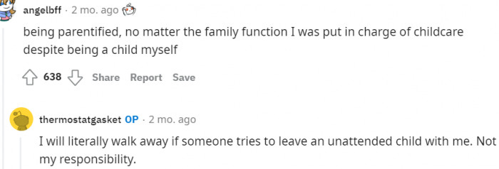 Putting a child in charge of children just because she's a girl... Whew!