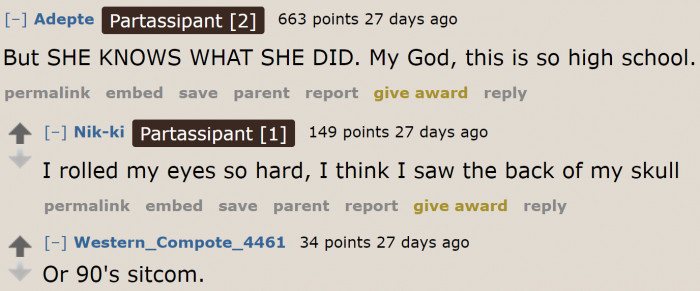 In other words, so immature!