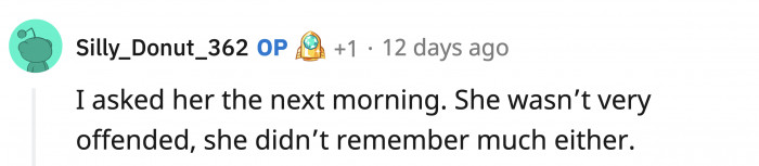 They were both in the predicament of not remembering much