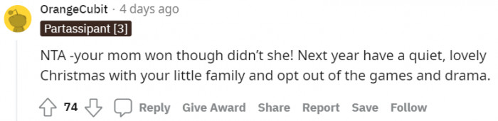 OP's mom is a drama queen...