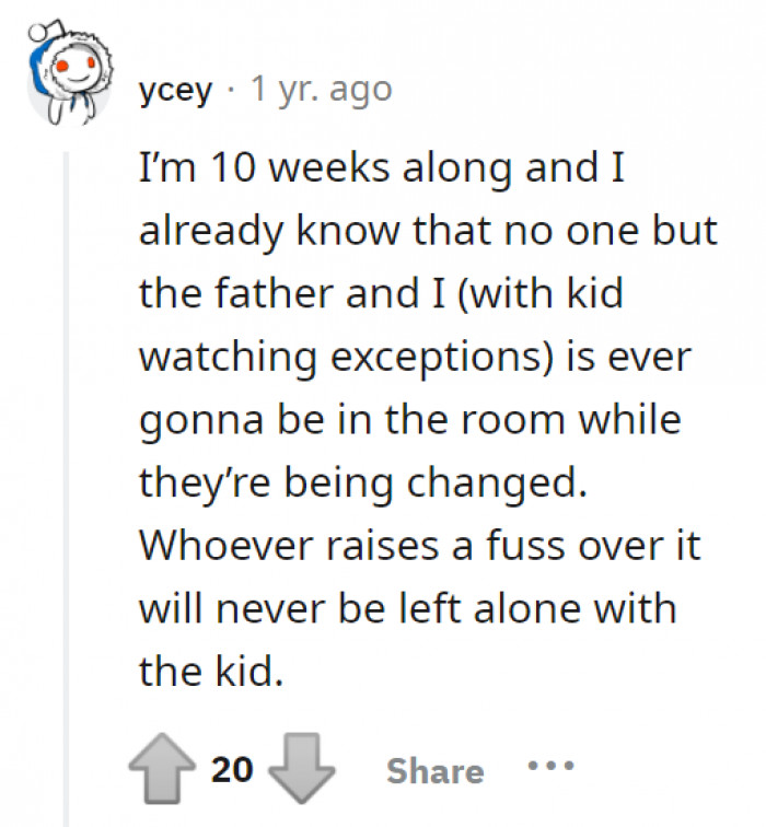 Anyone who raises a fuss over not being able to see a kid's private parts should never be left alone with a child at all!