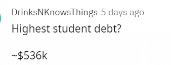 21. Debt that can't be easily paid by your salary