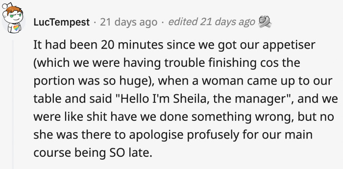 9. Super polite waitstaff