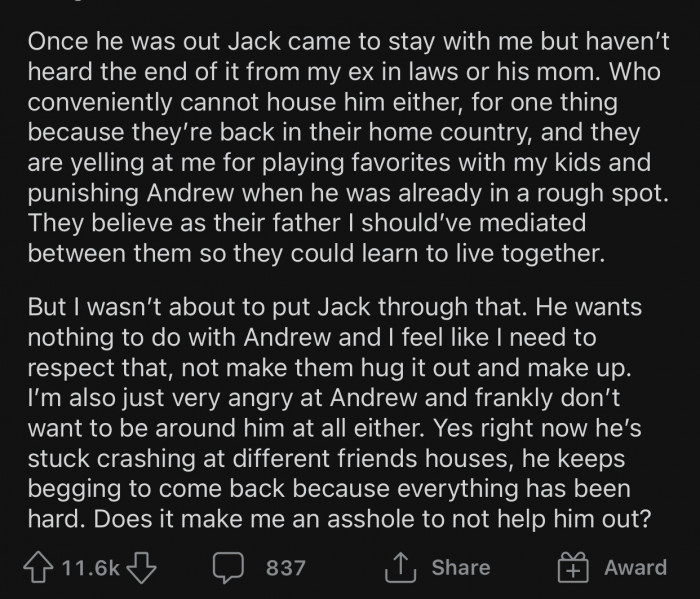 With Andrew out, Jack was finally able to move in.