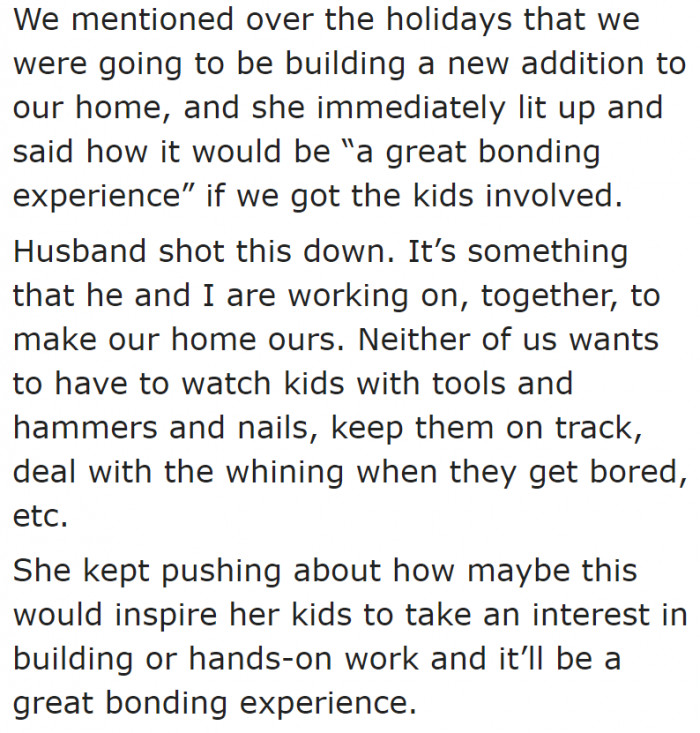 The sister-in-law even wants to involve children in such a risky job. What is she even thinking?