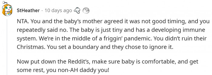 Good advice. Daddy should listen