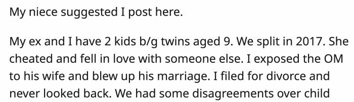 OP recounted how he ended up filing for divorce