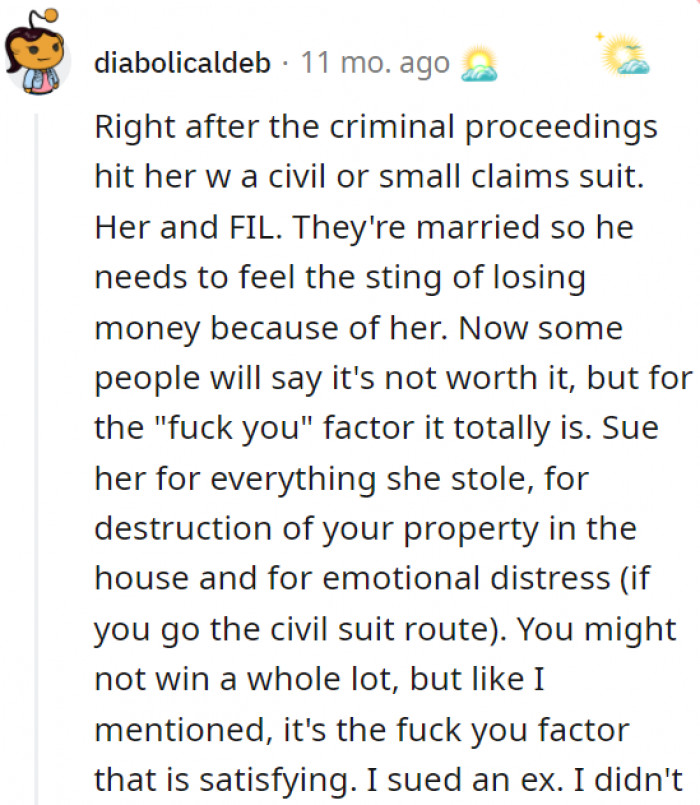 Make sure she really feels it and don't let those mean people win anything